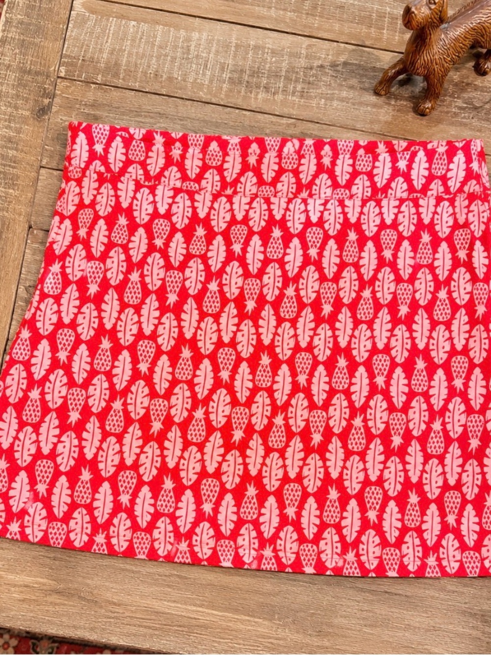 RipSkirt Hawaii Wrap Skirt Pineapple Leaf Print Red Pink Women’s Large Beach